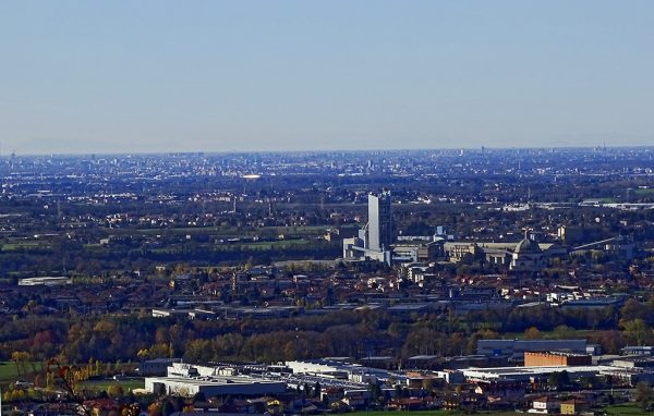 Ampia vista verso Calusco d'Adda e fin verso Milano